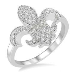 Diamond Fleur De Lis Ring