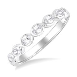 Oval Shape East-West Bezel Set Diamond Fashion Band