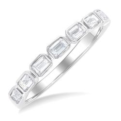 Emerald Shape East-West Bezel Set Diamond Fashion Band