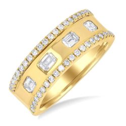 Emerald Shape Diamond Fashion Band