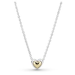 Domed Golden Heart Necklace