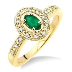 OVAL SHAPE GEMSTONE & DIAMOND RING