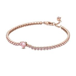 Sparkling Heart Tennis Bracelet