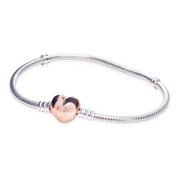 Sterling Silver with Pandora Heart Shaped Clasp