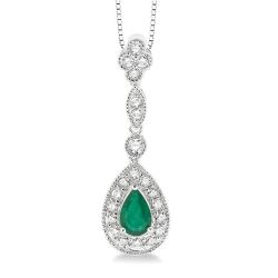 Pear Shape Gemstone & Diamond Pendant