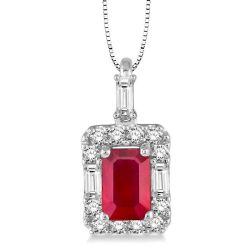 GEMSTONE & DIAMOND PENDANT