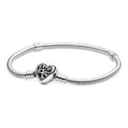 Moments Family Tree Heart Clasp Snake Bracelet