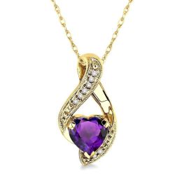 Heart Shape Gemstone & Diamond Pendant