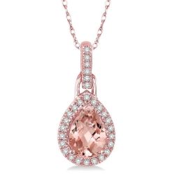 Pear Shape Gemstone & Diamond Pendant