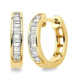 Baguette Diamond Huggie Earrings