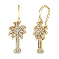 Palm Tree Diamond Fashion Earrings