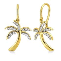 Palm Tree Diamond Fashion Earrings