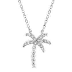 Palm Tree Petite Diamond Fashion Pendant