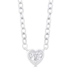 Heart Shape Bezel Set Petite Diamond Fashion Pendant