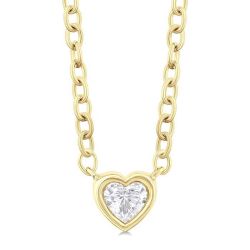 Heart Shape Bezel Set Petite Diamond Fashion Pendant