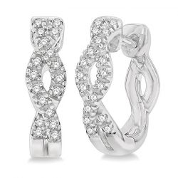 Diamond Swirl Petite Huggie Earrings