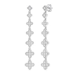 Clover Diamond Long Earrings