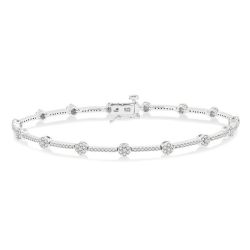 Cluster Floral Diamond Fashion Bracelet