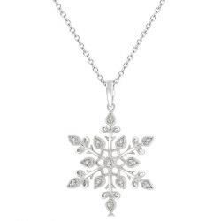 Snow Flake Silver Diamond Fashion Pendant