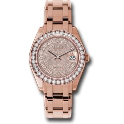 *Previously Enjoyed* Rolex Everose Gold Datejust Pearlmaster 39 Watch - 36 Diamond Bezel - Diamond Paved Roman Dial