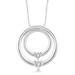 Silver Circle Diamond Pendant