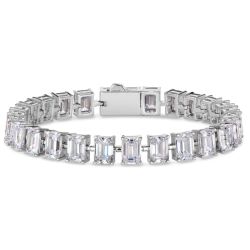 27.5 CTW Emerald Cut Crystalline Bracelet