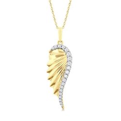 Angel Wings Fluted Diamond Fashion Pendant