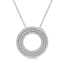 Circle Three Row Diamond Pendant