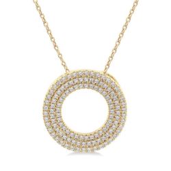 Circle Three Row Diamond Pendant