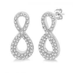 Infinity Shape Diamond Earrings