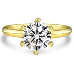 2 Ct Round Crystalline Solitaire Ring