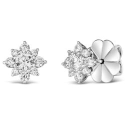 White Crystalline Flower Earrings