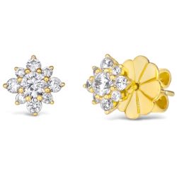 White Crystalline Flower Earrings