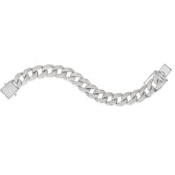 5 CTW Pave Crystalline Cuban Bracelet