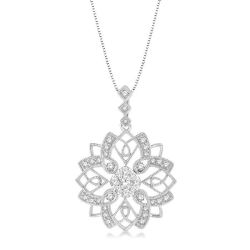 Shine Bright Floral Lattice Diamond Pendant