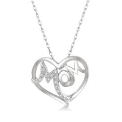 Mom Heart Shape Diamond Fashion Pendant