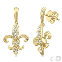 Diamond Fleur De Lis Earrings