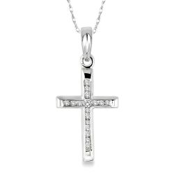 Channel Set Cross Diamond Pendant