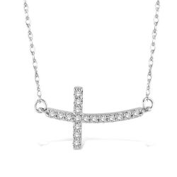 Sideway Cross Diamond Pendant