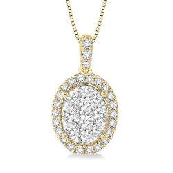 Oval Shape Shine Bright Diamond Pendant