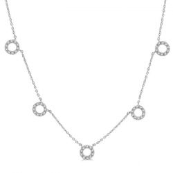 Circle Diamond Station Necklace