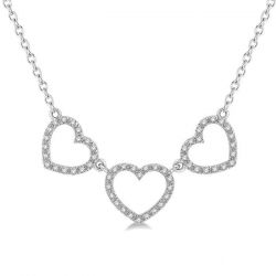 Tri Heart Shape Diamond Necklace