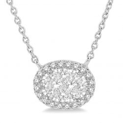 Oval Shape Round Cut Diamond Shine Bright Necklace