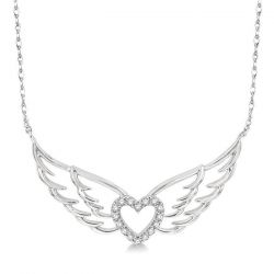 Angel Wings Heart Diamond Necklace