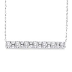 Ribbed Bar Diamond Necklace