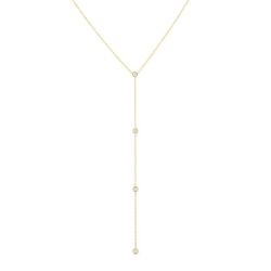 Bezel Set Diamond Station Lariat Y Necklace