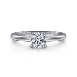 Ali - 14K White Gold Round Semi Mount Engagement Ring