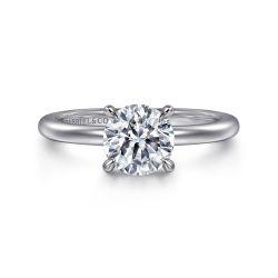 Ali - 14K White Gold Round Semi Mount Engagement Ring