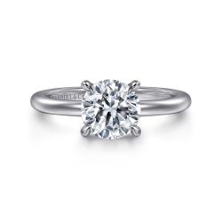 Ali - 14K White Gold Round Semi Mount Engagement Ring