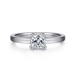 Paula - 14K White Gold Cushion Cut Semi Mount Engagement Ring